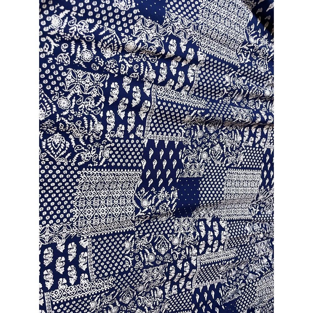 Cafe Marrakesh Blue Western Wear Bandana Print Flutter Sleeve Cottage Top XL - Picture 5 of 9